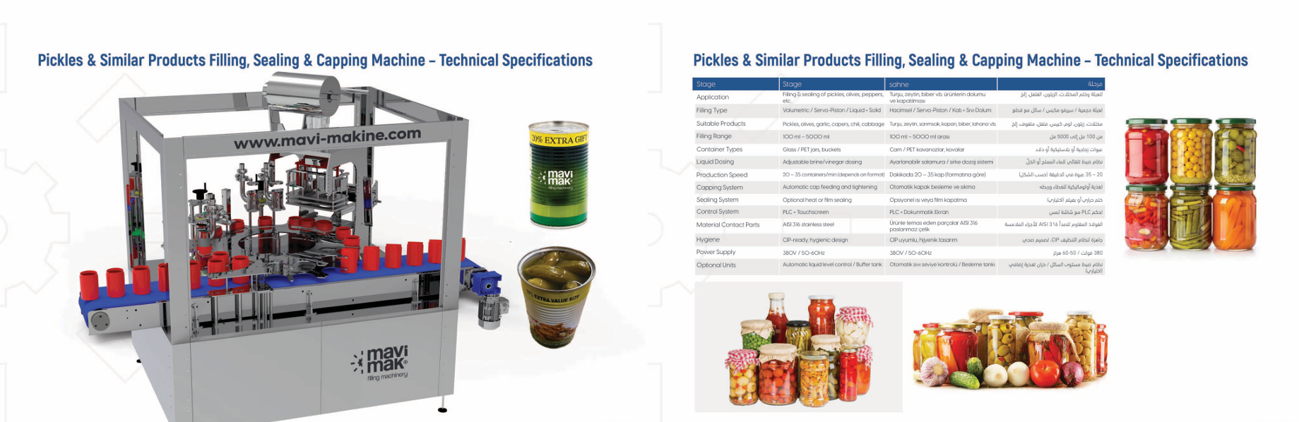 Pickle Filling, Sealing & Capping Machine