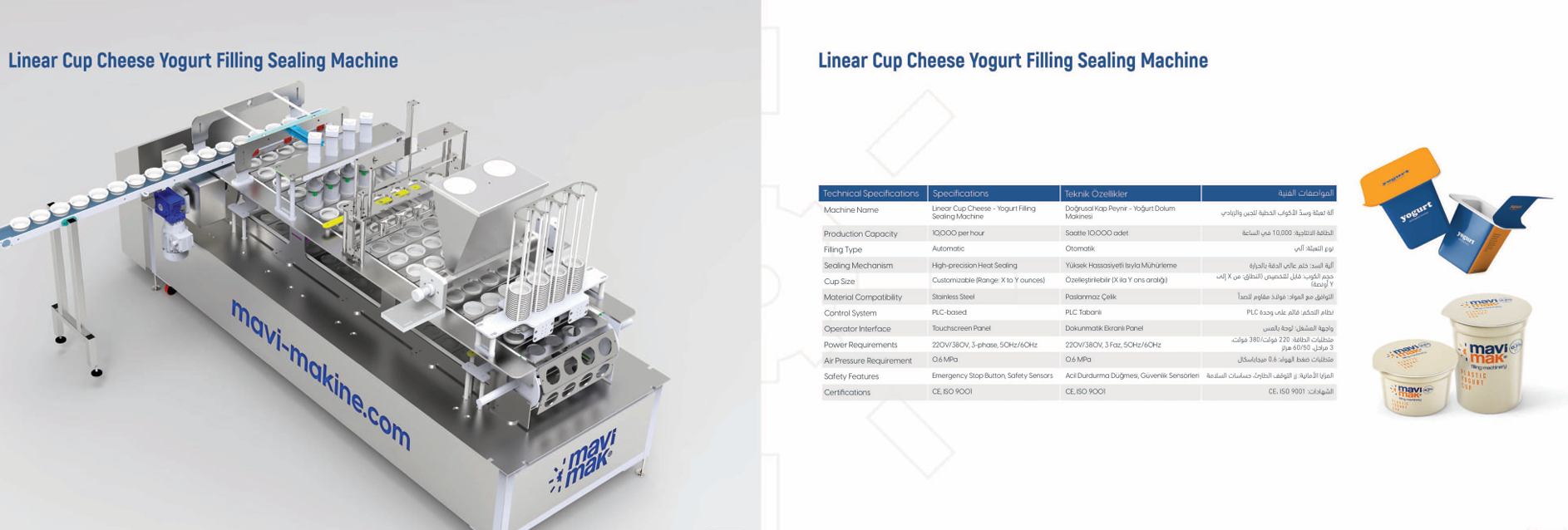 Linear Cup Cheese & Yogurt Filling & Sealing Machine