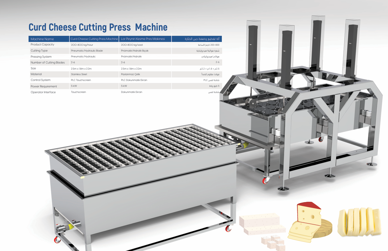 Curd Cheese Cutting Press Machine