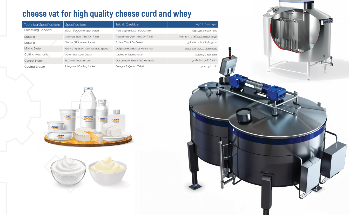 Cheese Vat for High Quality Cheese Curd and Whey