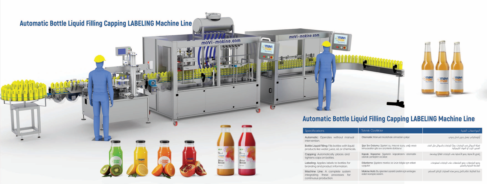 Automatic Bottle Liquid Filling Capping Labeling Machine Line