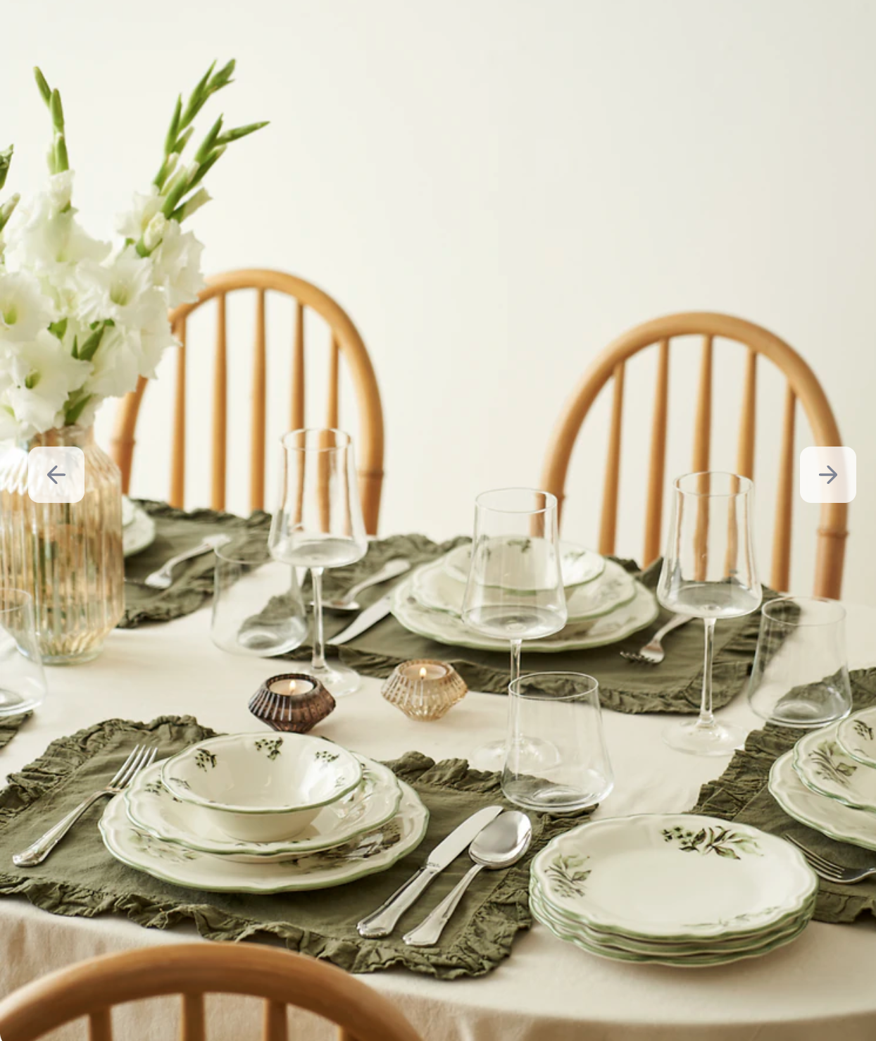 Julia Stoneware 50-Piece Dinnerware Set Green