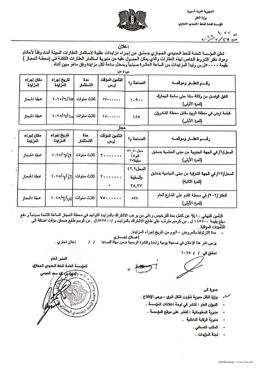 🏢 Auction for Multiple Properties in Syria / Damascus – Investment Opportunities