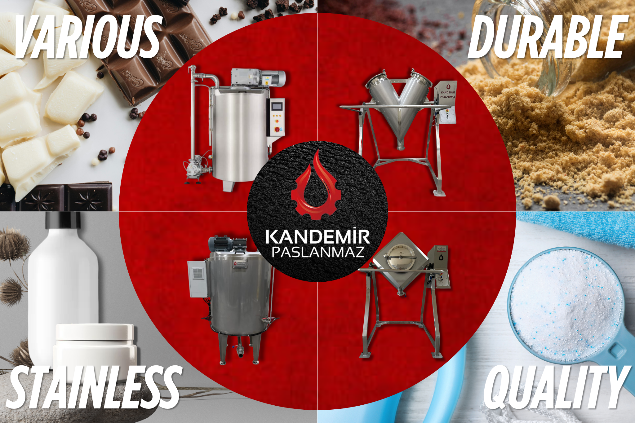 Stainless Steel Food and Chemical Processing Machines, Powder Machines, Liquid Machines, Chocolate Machines, Hygiene Barriers